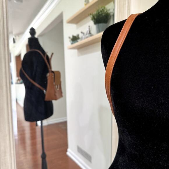 Lulus Tan Cognac Mini Backpack Purse Women's - Picture 3 of 4